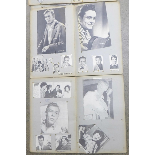 741 - Three scrap books containing newspaper cuttings from 1950's and 1960's including Elvis Presley, Clif... 