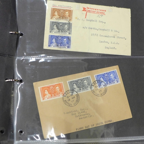 746 - Stamps; King George VI Commonwealth first day covers and commercial mail (52)