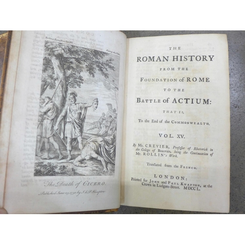 779 - Seven antiquarian books, Roman History 1750 and 1806 and other titles