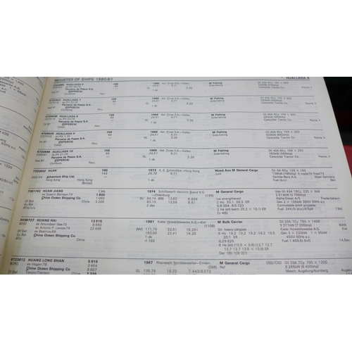 791 - Lloyds Register of Ships, eleven complete years from 1980 to 1998 plus part years and a List of Ship... 