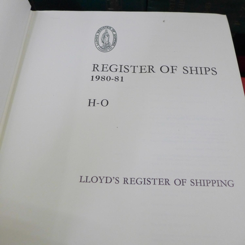 791 - Lloyds Register of Ships, eleven complete years from 1980 to 1998 plus part years and a List of Ship... 