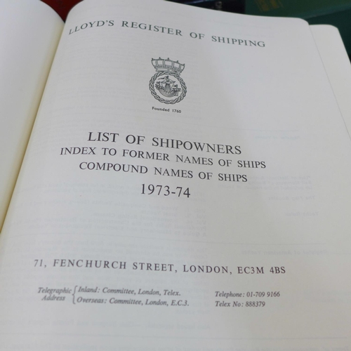 792 - Lloyds Register of Ships, five complete years, 1955-6, 1960-1, 1971-2, 1976-7 and 1979-80 with four ... 