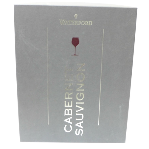 796 - A boxed set of two Waterford Crystal Cabernet Sauvignon wine glasses in the Elegance design