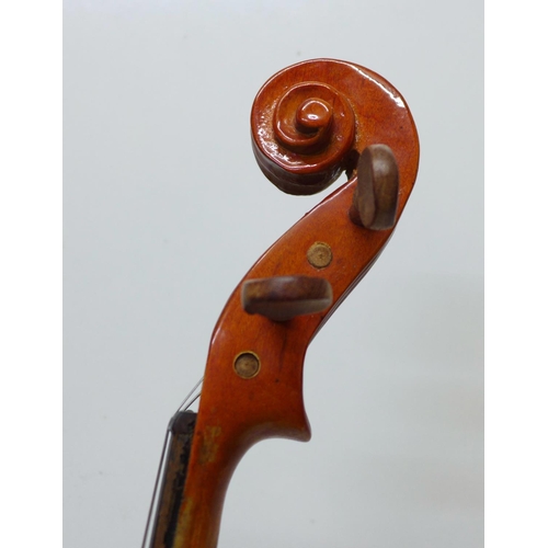 814 - A cased Stentor Student violin, 36cm back