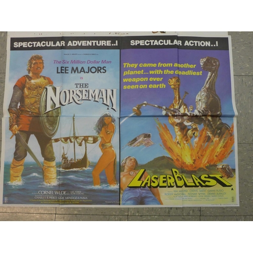 826 - Film posters, original quad size, The Exterminator, Norseman/Laser Blast and Tarzan, (3)