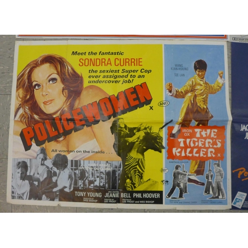 828 - Four quad film posters, Yanks, The Postman Always Rings Twice, Tess, Policewomen/The Tiger Killers