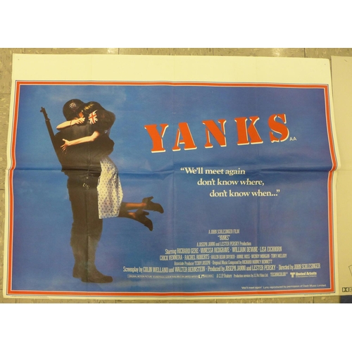 828 - Four quad film posters, Yanks, The Postman Always Rings Twice, Tess, Policewomen/The Tiger Killers