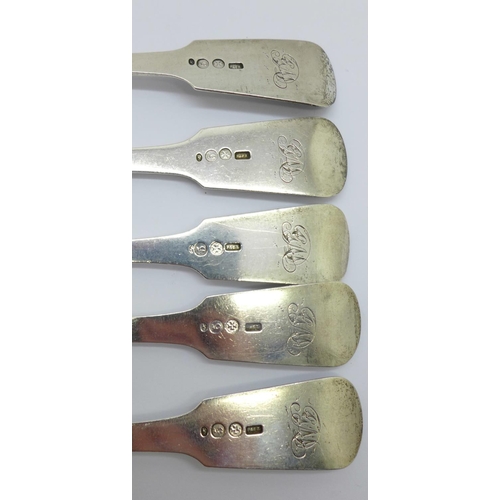 871 - Five Maltese silver forks, 347g