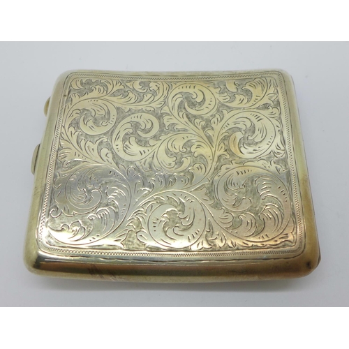 881 - A silver cigarette case, 129.6g