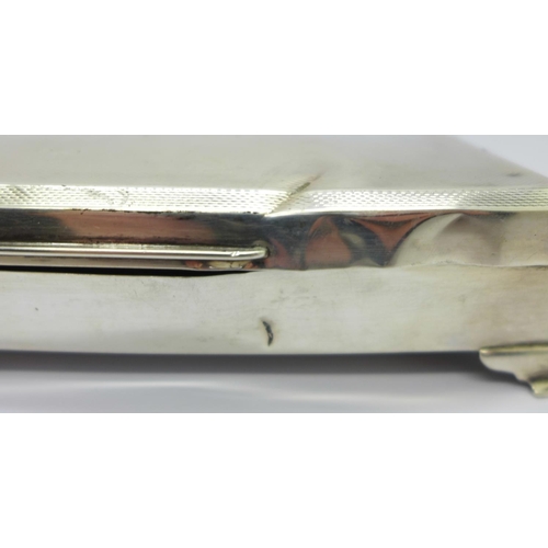 883 - A silver cigarette box, a/f