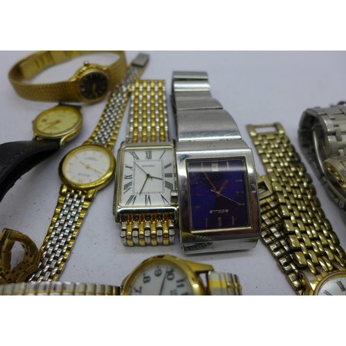 929 - A collection of wristwatches including Citizen Eco-drive, Seiko, Rotary, etc.