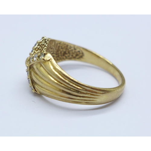 963 - A 9ct gold ring, 2g, H