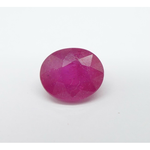 999 - An unmounted filled ruby, approximately 2.45carat weight