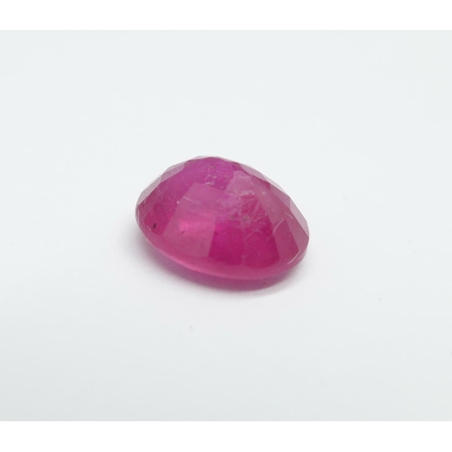 999 - An unmounted filled ruby, approximately 2.45carat weight