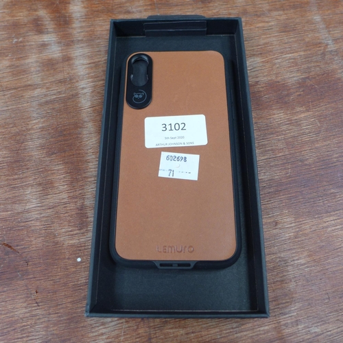 3102 - Ten Lemuro iPhone XS phone cases - dark tan leather