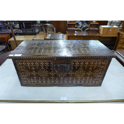 156 - A Javanese inlaid hardwood box