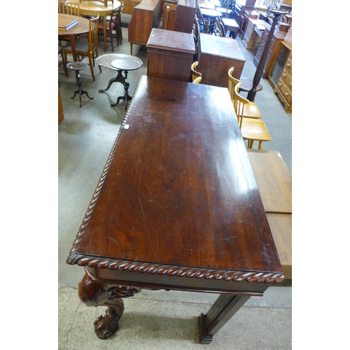 161 - A Victorian mahogany two drawer serving table, 95cms h, 161cms w,  73cms d