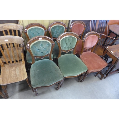 198 - A set of six Victorian mahogany dining chairs