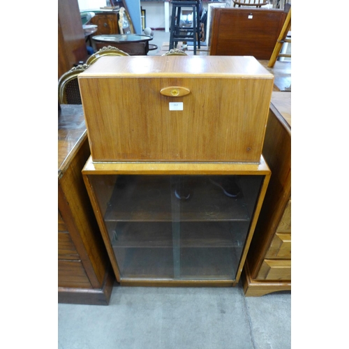 212 - An Art Deco walnut bureau bookcase