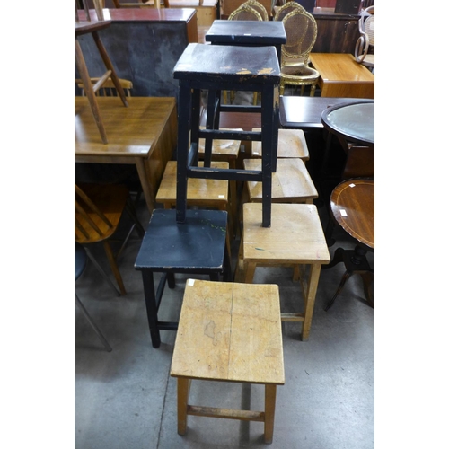 288 - Eight beech stools