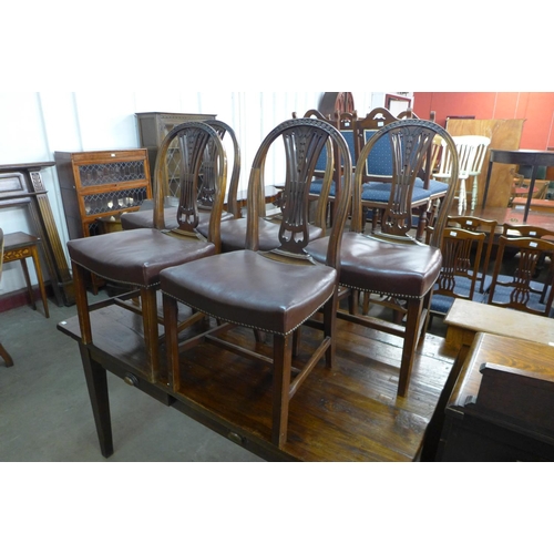 29 - A set of five Hepplewhite Revival mahogany dining chairs