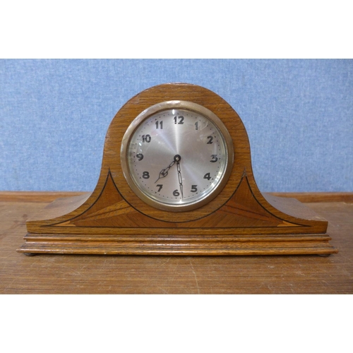 373 - Three anniversary clocks and a walnut timepiece