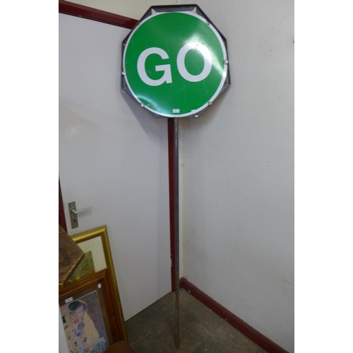 383 - A Stop and Go road sign