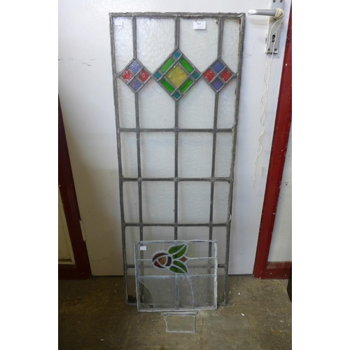 397 - Two stained glass window panes