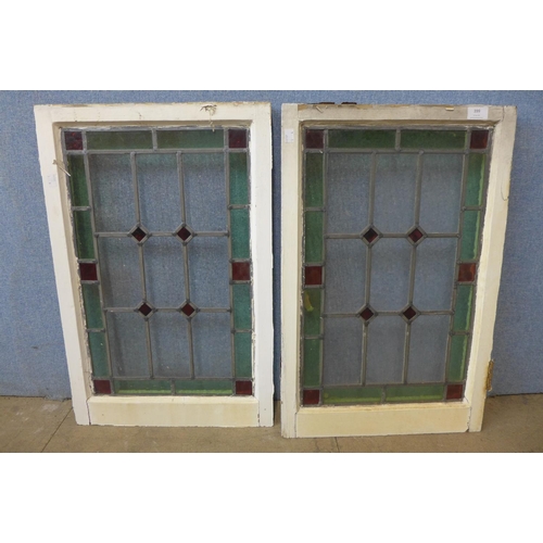 399 - Two pairs of early 20th Century stained glass windows