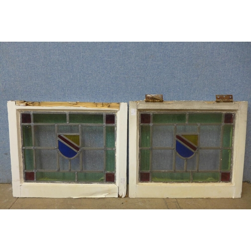 399 - Two pairs of early 20th Century stained glass windows