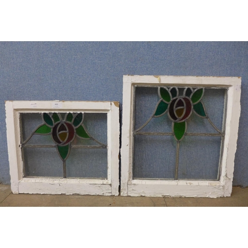 400 - A set of ten early 20th Century stained glass windows