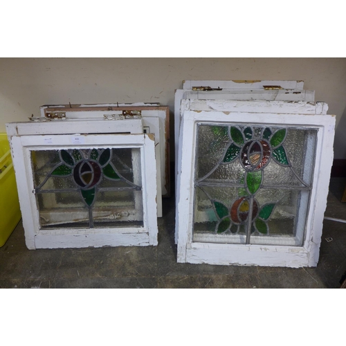 400 - A set of ten early 20th Century stained glass windows