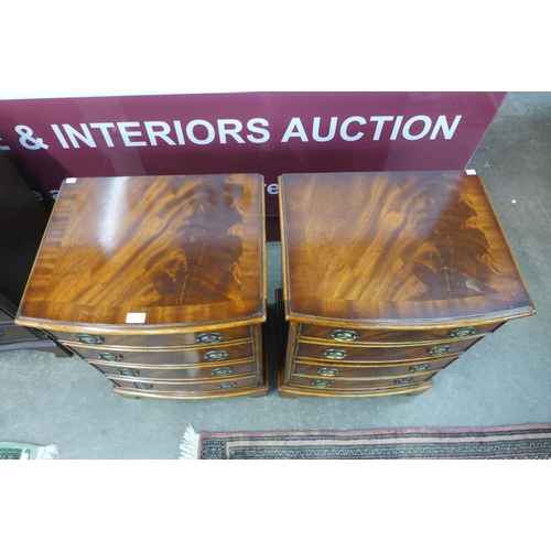 52 - A pair of mahogany bow front chests of drawers