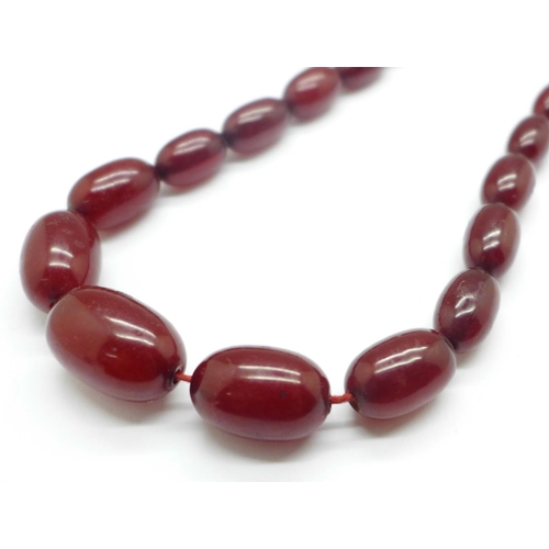 1012 - Sherry amber beads, 31g