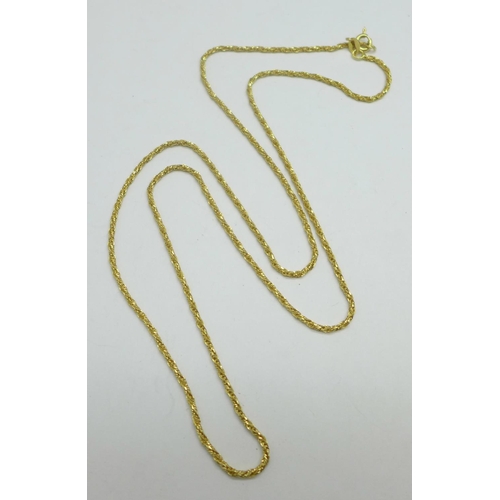 1065 - An 18ct gold chain, 7.8g, 60cm/24''