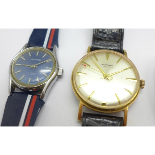 1072 - Six wristwatches including Astral digital and two Ingersoll