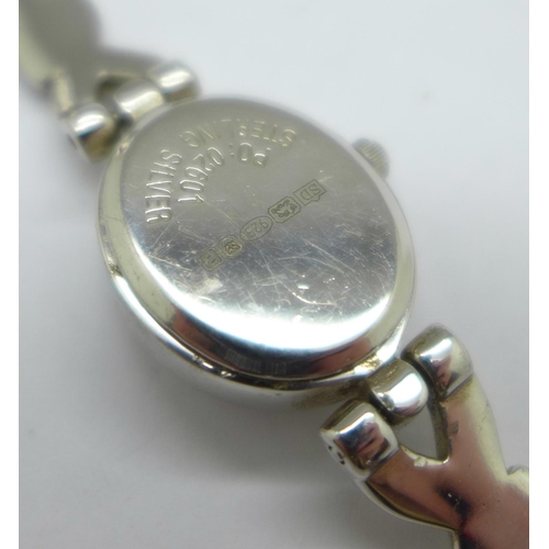 1087 - A lady's sterling silver Rotary wristwatch, 26g