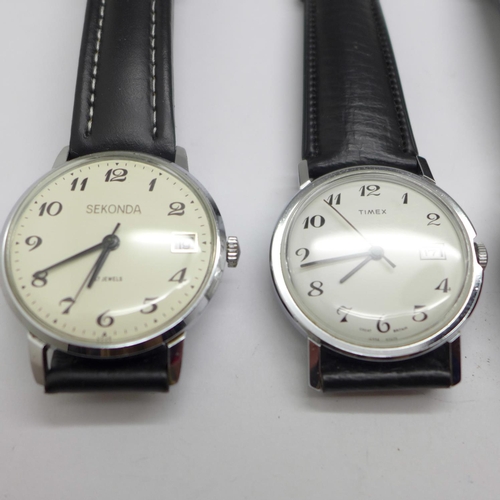 1089 - Three Sekonda wristwatches and a Timex wristwatch