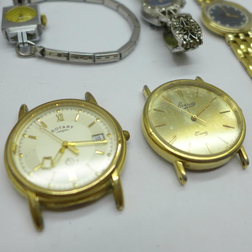 1090 - Four Rotary wristwatches and two Everite wristwatches