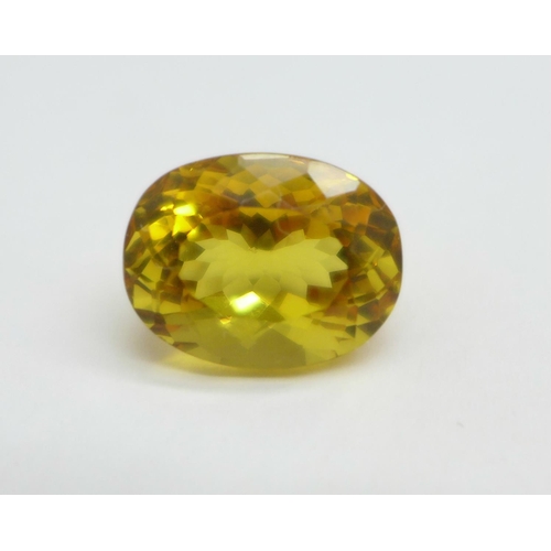 1099 - An unmounted citrine stone, 8.30 carat weight