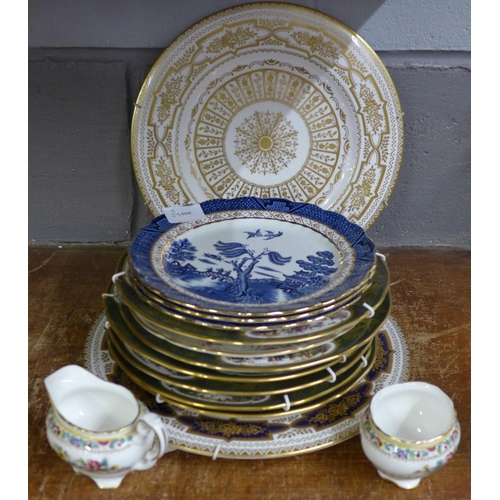 1102 - A collection of decorative plates and a Coalport cream and a sugar **PLEASE NOTE THIS LOT IS NOT ELI... 