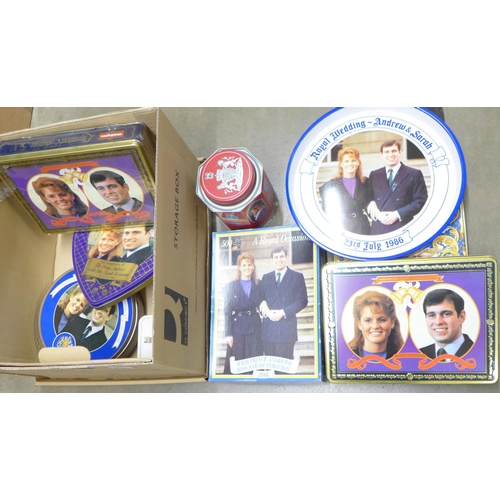 1145 - A box of advertising tins and two jigsaw puzzles, Royal themed **PLEASE NOTE THIS LOT IS NOT ELIGIBL... 