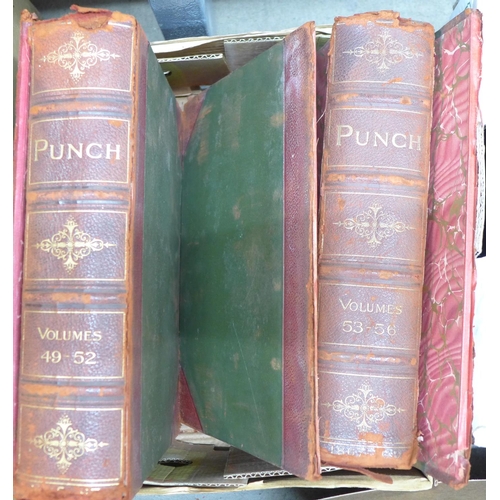 1159 - A large collection of Punch magazines, from 1845 to 1935, missing volumes 1-8, 29-32, 81-84, and yea... 