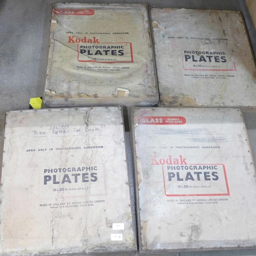 1161 - Four boxes of photographic glass plate negatives including advertising **PLEASE NOTE THIS LOT IS NOT... 