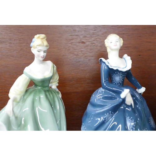 614 - Five Royal Doulton figures, Elegance, Gemma, Soiree, Fragrance and Fair Lady