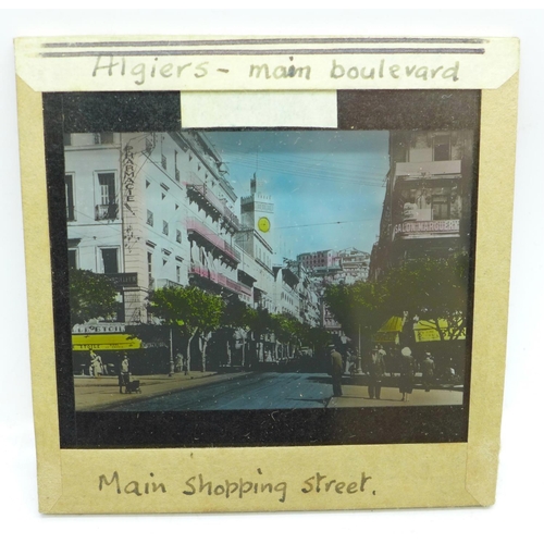 657 - A collection of magic lantern slides, Algiers and Palma