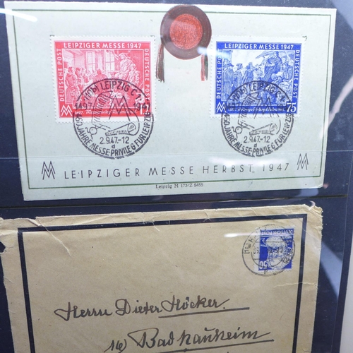 669 - Stamps; German postal history in album, early states to about 1970 (72 covers)