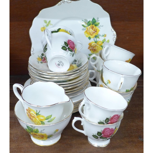 683 - A collection of Royal Stafford decorative teawares and four Royal Albert June Delight cups and sauce... 