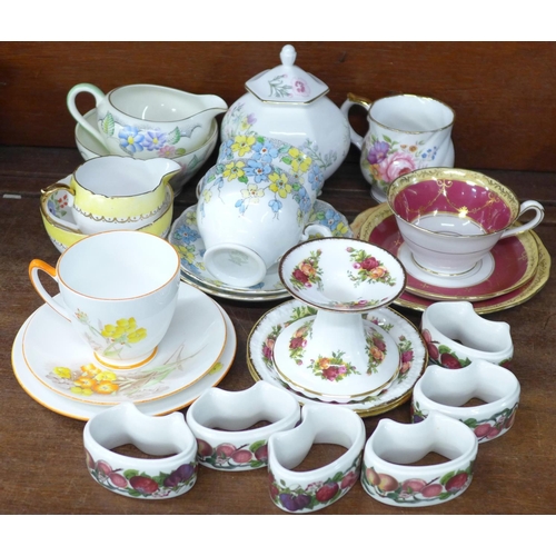 684 - Decorative china; Royal Albert Old Country Roses, Portmeirion and a Shelley trio, etc.