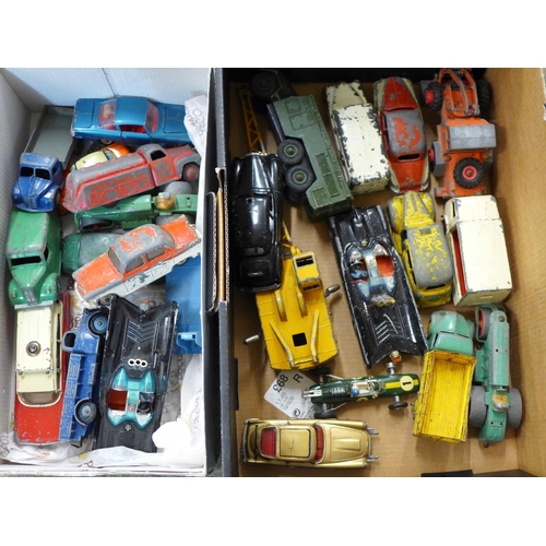 691 - Dinky, Corgi and Matchbox die-cast vehicles, including James Bond Aston Martin, 2x Batmobiles, playw... 